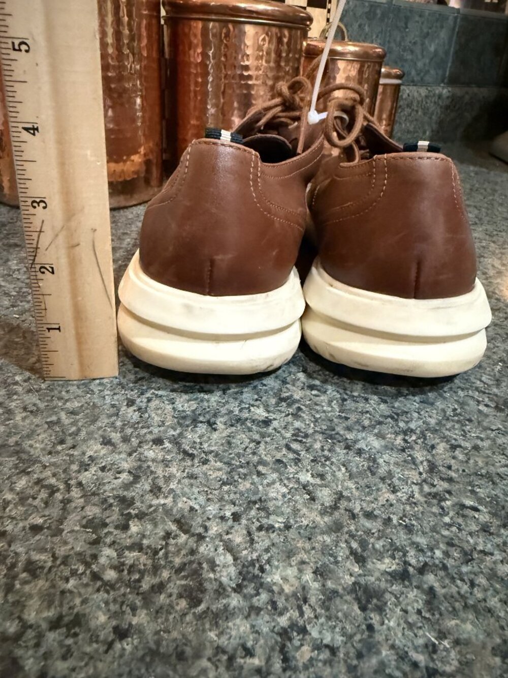 Cole Haan Grand+ Men's Brown Leather Wingtip Oxford Sneakers Size 9.5M - Picture 4 of 7